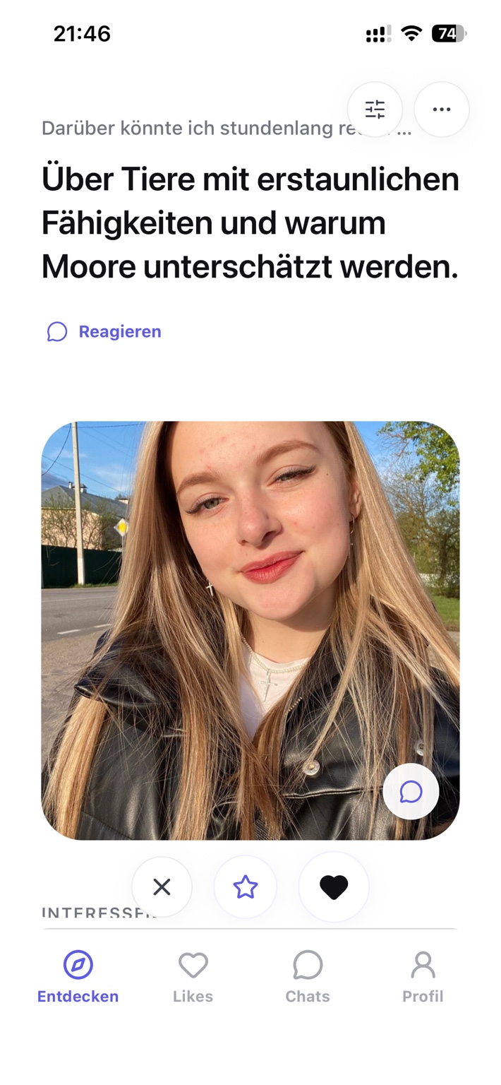 Vaynoa Profil-Prompt in der App